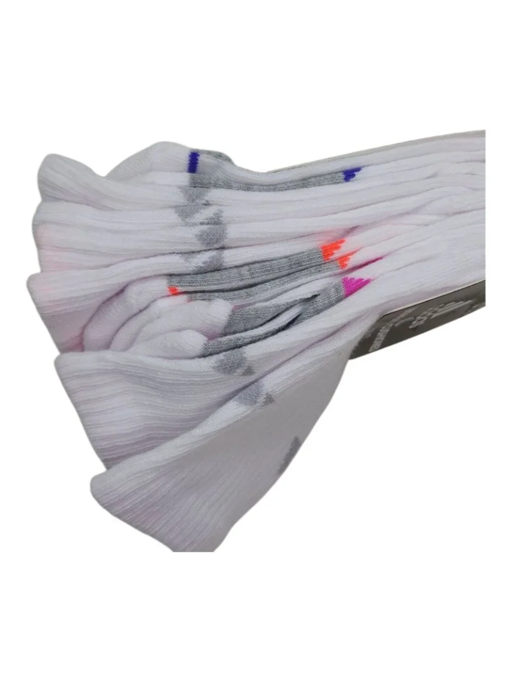Adidas Womens Cushioned Crew Socks 3-Pack Aeroready White w/Bright Accents